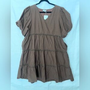 Women's Midi Dress - chocolate brown 1X NWT